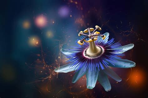 Premium Ai Image Passiflora Caerulea Blue Passion Flower Big Beautiful Flower