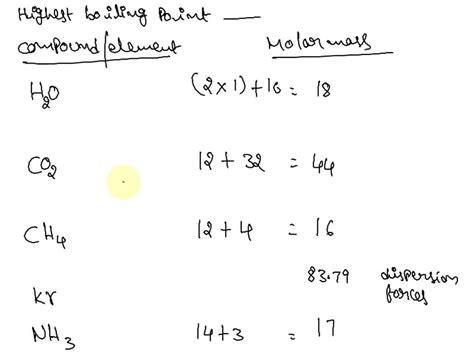 Solved Of The Following Substances Mass Of Each Has The Highest