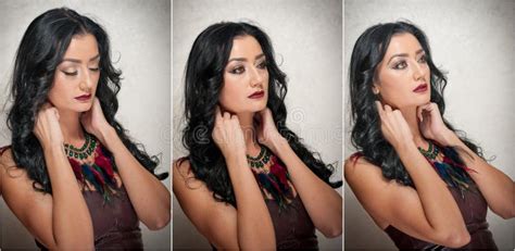 Brunette Studio Model Stock Image Image Of Female Face