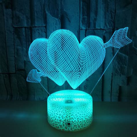 3D Illusion Lamp 3D Loving Heart Light Love Heart LED Neon Etsy