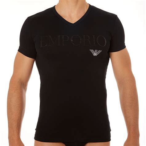 Emporio Armani T Shirt Stretch Cotton Megalogo Noir Inderwear