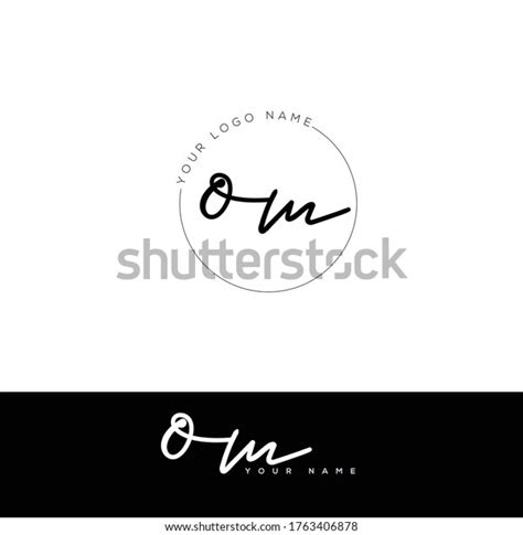 O M Om Initial Letter Handwriting Stock Vector Royalty Free