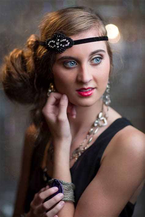 Black Art Deco Headpiece Great Gatsby Bridal Hair Piece Flapper Style