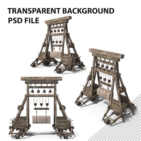 Premium PSD | Medieval wooden crane png