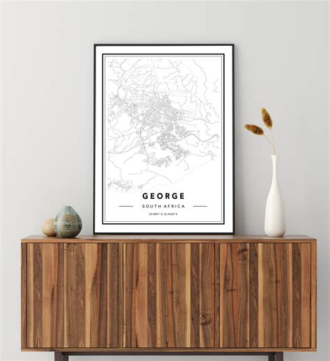 George South Africa Map Print Custom Map Print George Map | Etsy