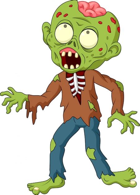 Premium Vector Cartoon Zombie Isolated On White Background