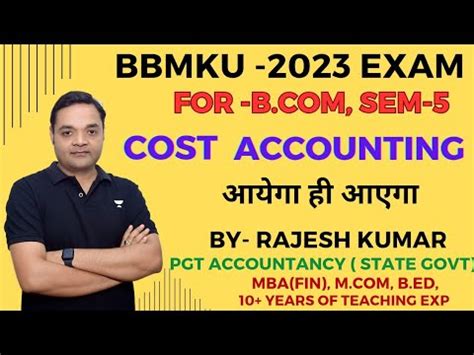 Cost Accounting II Important Question In Cost Account BBMKU Imp