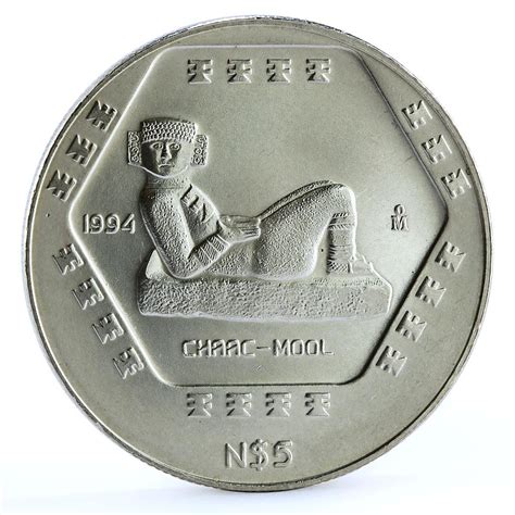 Mexico 5 Pesos Precolombina Series Chaac Mool Silver Coin 1994 Coinsberg