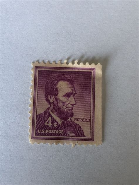 Mavin Abraham Lincoln 4 Cent US Postage Stamp Purple Super Rare No Cancel