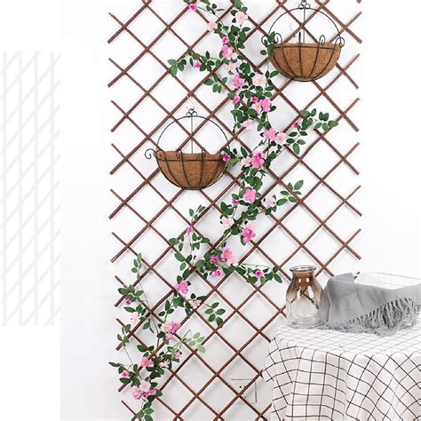 Sasylvia 8 Pack Expandable Willow Trellis Lattice Fence Willow Fence