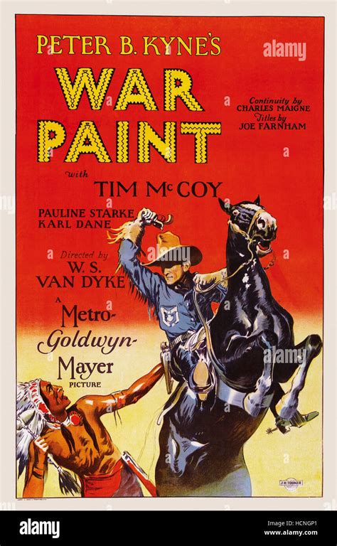 War Paint Us Poster Tim Mccoy Right 1926 Stock Photo Alamy