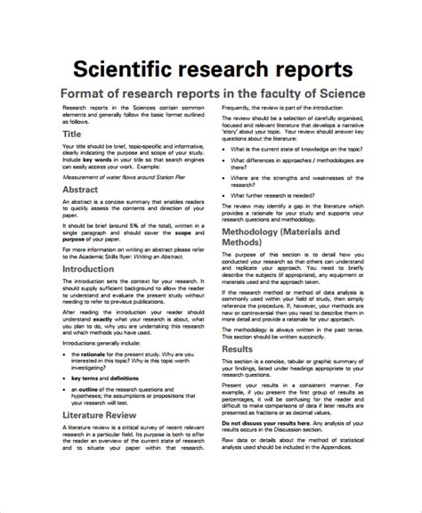 Scientific Report Template