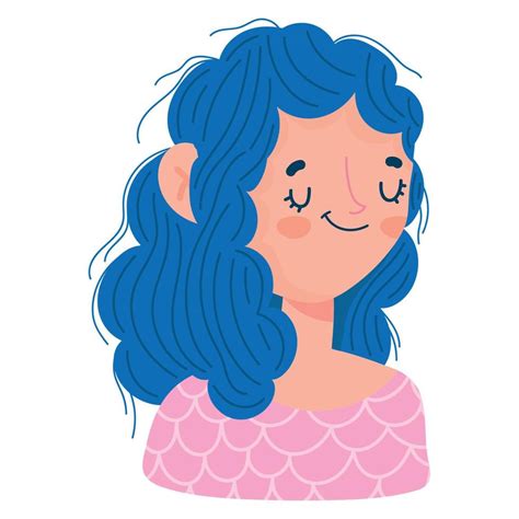 girl with blue hair 10464576 Vector Art at Vecteezy