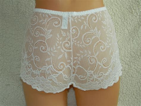 High Waist Pantieshandmade White Lace Pantiesgranny Etsy