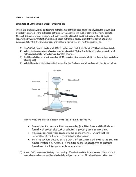 Lab Week Chm Caffeine Extraction Chm Week Lab