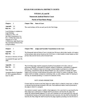 Fillable Online Lasc Th Judicial District Court The Louisiana