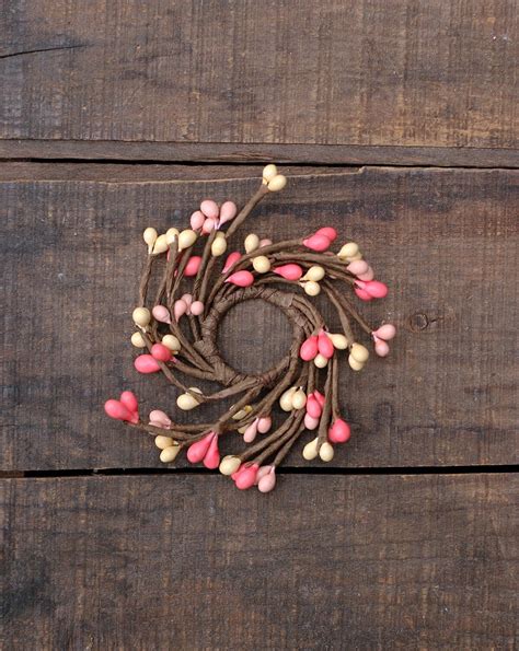 Pip Berry Taper Candle Rings Set Of 2 Pink And Cream 1 15 Etsy