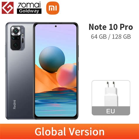 Versão global xiaomi redmi nota 10 pro 6gb 64gb 128gb 108mp câmera do