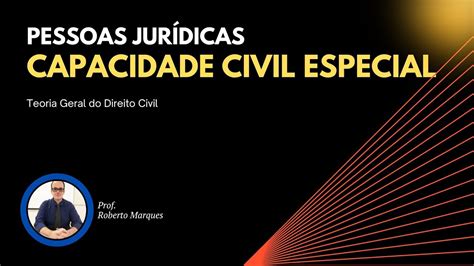 Aula Da Capacidade Civil Especial Das Pessoas Jur Dicas Youtube