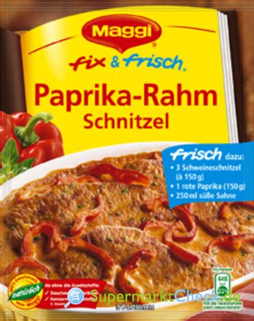 Maggi Fix Frisch Paprika Rahm Schnitzel Preis Angebote Kalorien