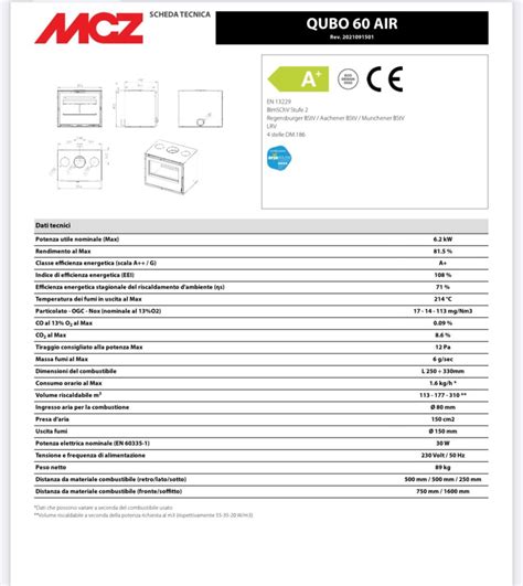 Inserto Mcz Legna Qubo Air Kw Fuoco Naturale