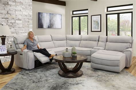 Winston 6 Piece Power Reclining Sectional Sofa With RAF Chaise Kane S