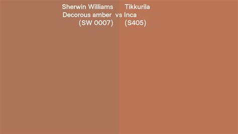 Sherwin Williams Decorous Amber Sw Vs Tikkurila Inca S Side