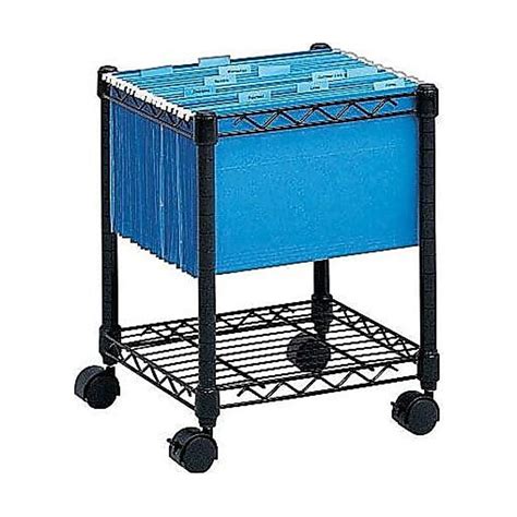 Safco Compact Mobile Wire File Cart One Shelf 15 12w X 14d X 19 34h