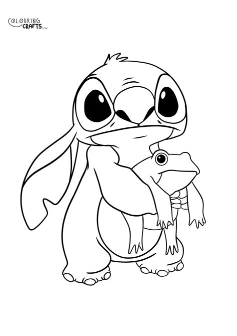 Stitch Frog Colouring Page Colouring Crafts