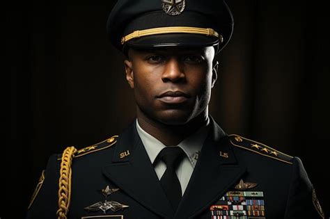 Premium Photo African American Man Wearing A Military Uniform