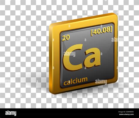 Calcium Chemical Element Chemical Symbol With Atomic Number And Atomic Mass Stock Vector Image