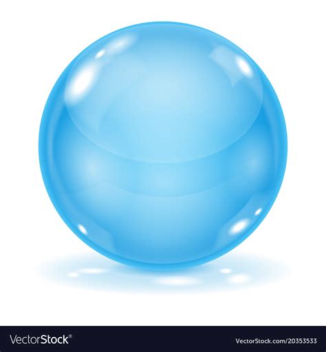 Blue Glass Ball 3d Shiny Sphere Isolated On White Vector Image