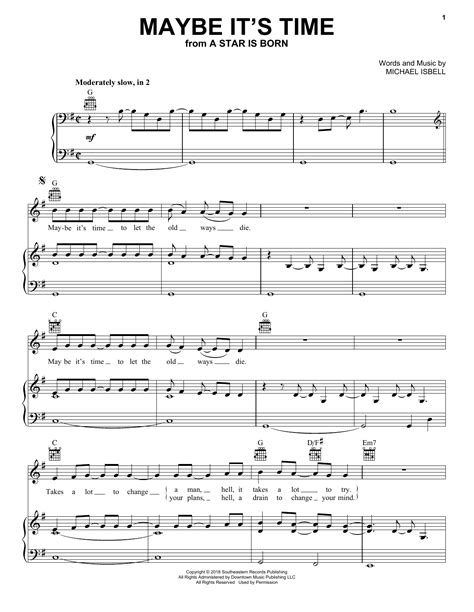 Bradley Cooper - Maybe It's Time (from A Star Is Born) sheet music