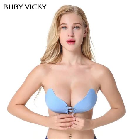 Ruby Vicky Sexy Push Up Seamless Bra Adhesive Silicone Backless