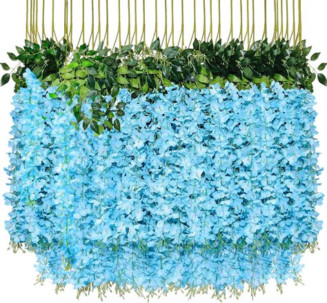 Wisteria Hanging Flowers 24 Pack Fake Flower Garland Artificial