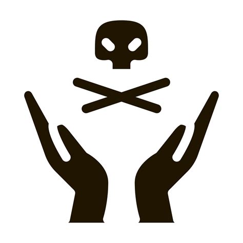 Hands Hold Skull Icon Vector Glyph Illustration 17512161 Vector Art At