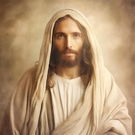 Premium Photo Portrait Of Jesus Christ In A White Robe