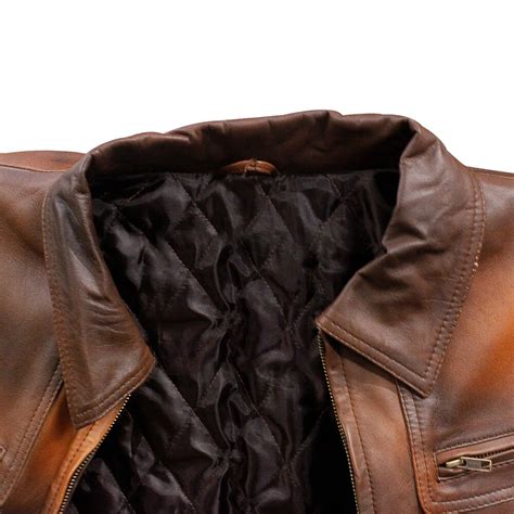 Mens Distressed Brown Vintage Leather Jacket Australia Clara Leather