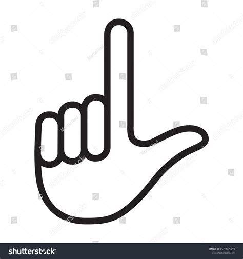 Loser Sign Hand Gesture Line Art Stock Vector (Royalty Free) 1576865359 ...