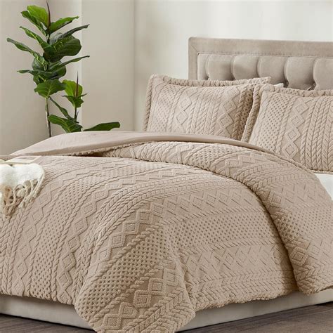 King Comforter Set - Beige Fleece Comforters King Size Sets, Fluffy ...