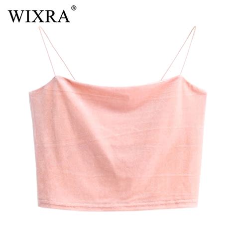 Wixra 2018 Summer Fashion Women Slim Short Slip Style Sexy Velour Tank