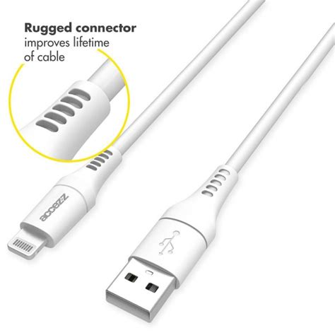 Accezz Lightning Naar Usb Kabel Mfi Certificering Meter Wit