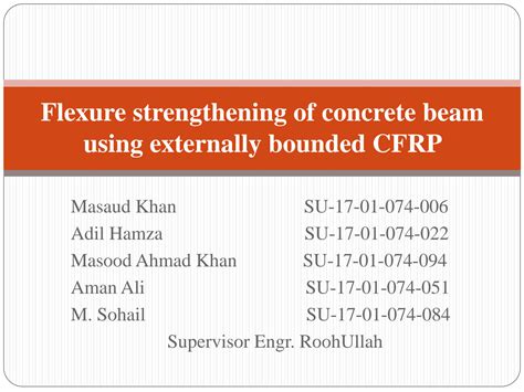 Solution Flexure Strengthening Of Concrete Beam Using Externally