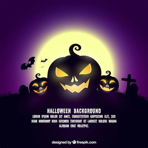 Fondo Morado De Calabazas Iluminadas Vector Gratis