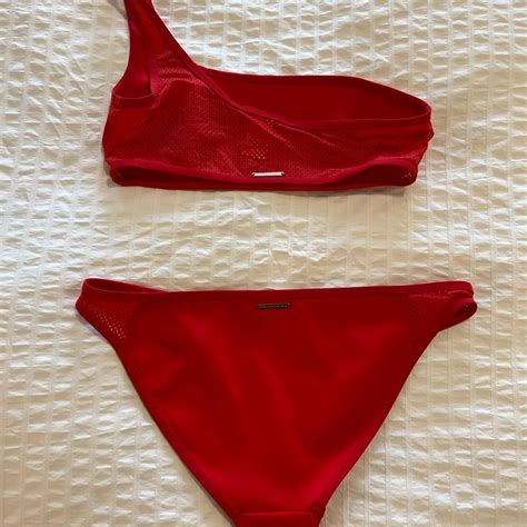 Stella Mccartney Red Neoprene Bikini Bottom Size L Gem