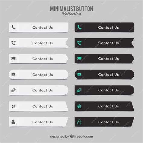 Premium Vector | Collection of elegant contact buttons