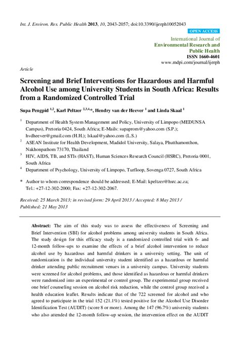 Pdfjournalijerph Screening And Brief Interventions For