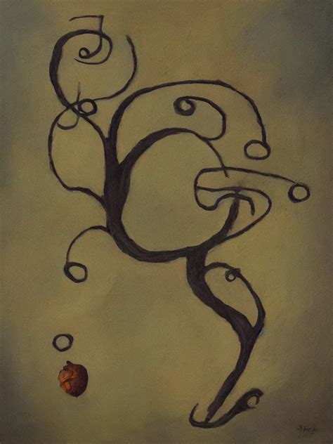 An Oil Painting Of An Acorn That Turns Into A Tree In Stable