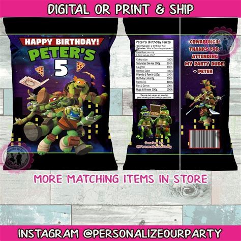 Ninja Turtle Pizza Party Invitations