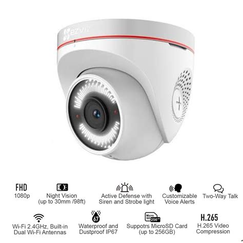 Jual EZVIZ C4W 1080P Outdoor IP Camera CCTV With Siren And Strobe Light